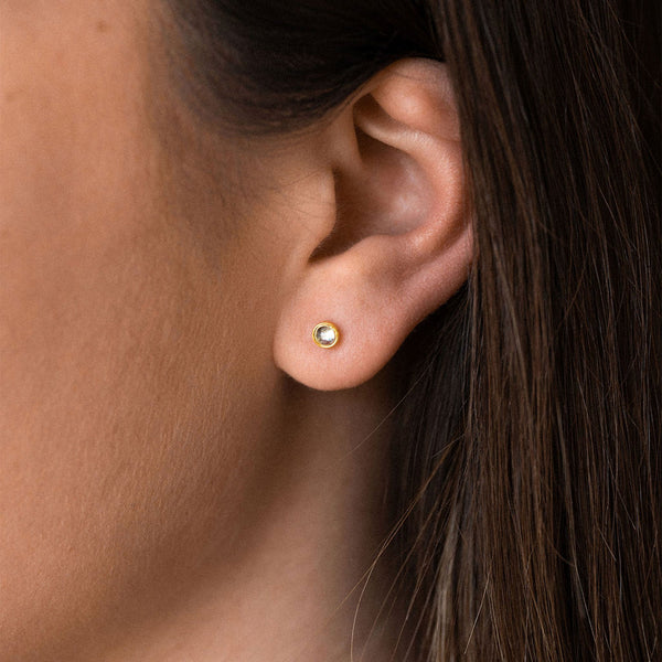 April Clear Quartz Birthstone Stud Earrings - Wanderlust Life