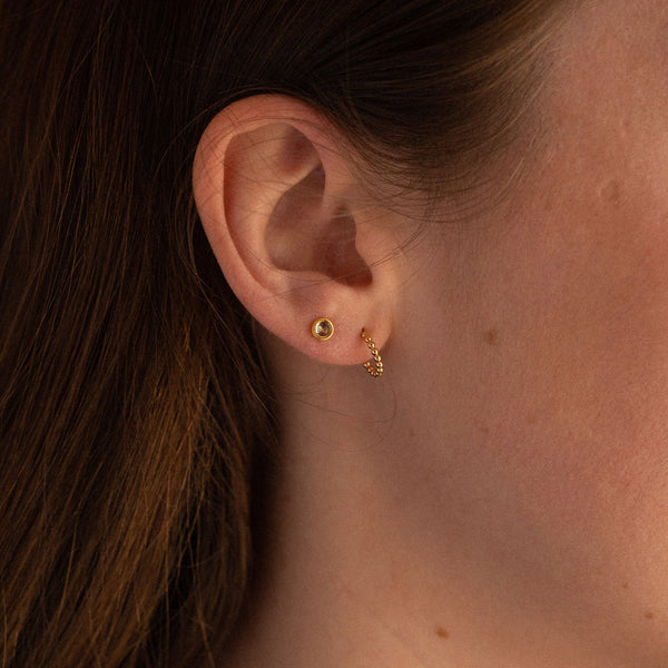 April Clear Quartz Birthstone Stud Earrings - Wanderlust Life