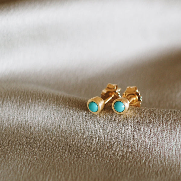 December Turquoise Birthstone Stud Earrings - Wanderlust Life
