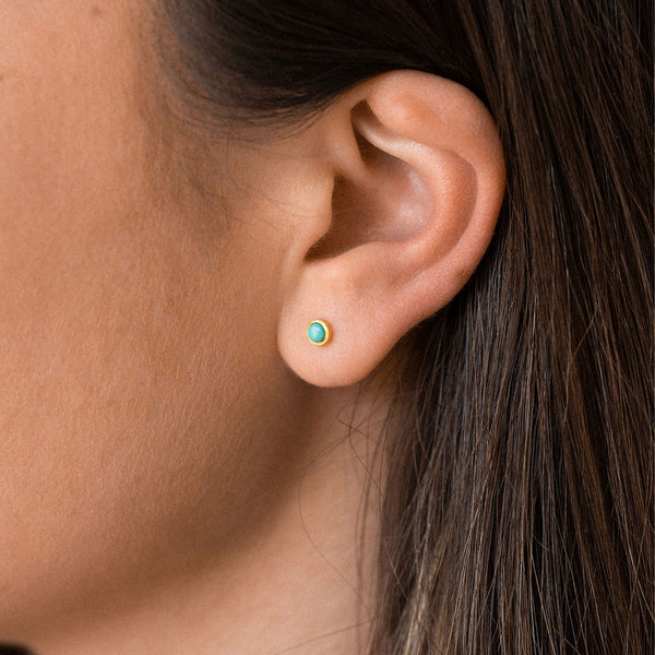 December Turquoise Birthstone Stud Earrings - Wanderlust Life