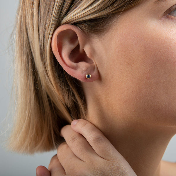 September Blue Sapphire Birthstone Stud Earrings - Wanderlust Life