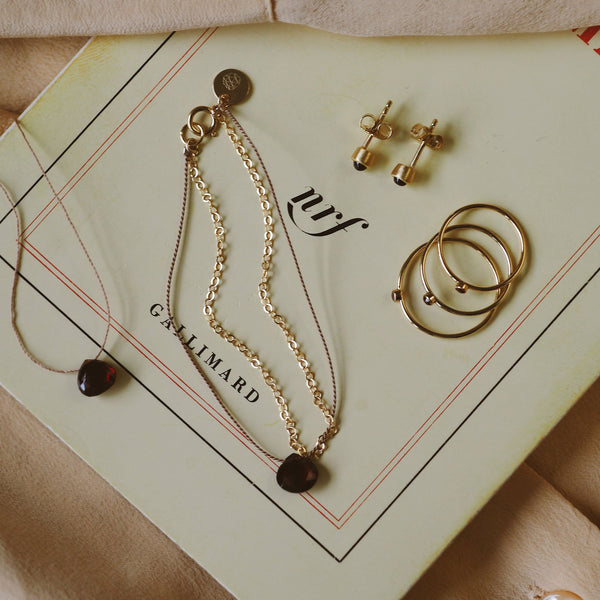 January Fine Cord Birthstone Necklace, Garnet - Wanderlust Life