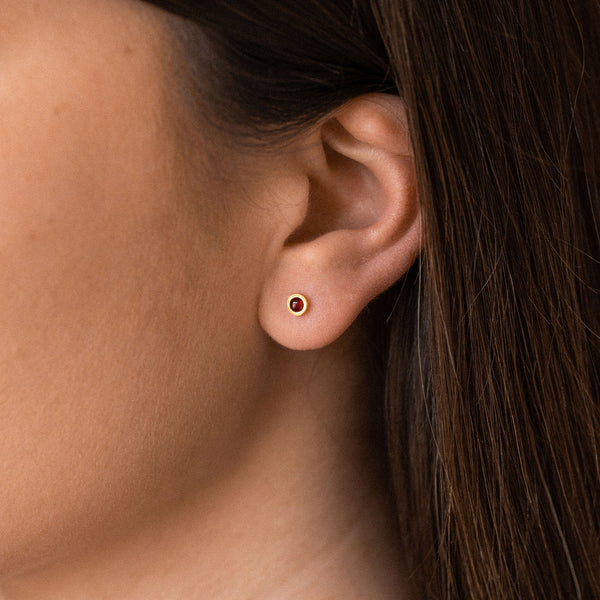 January Garnet Birthstone Stud Earrings - Wanderlust Life