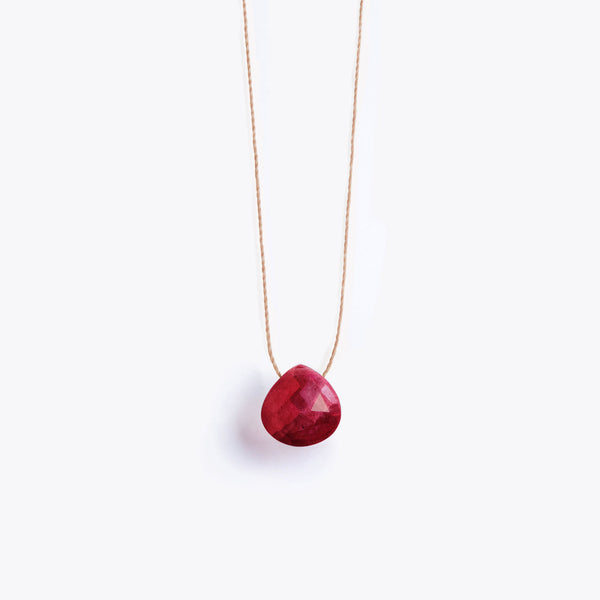 July Fine Cord Birthstone Necklace, Ruby - Wanderlust Life