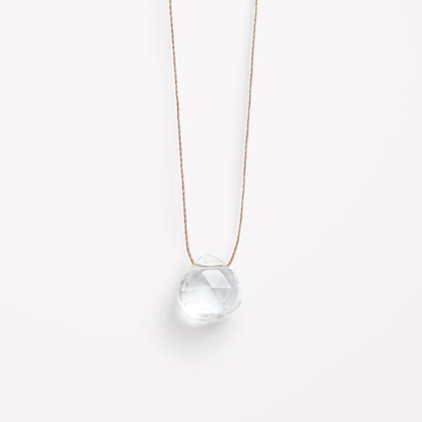 April Fine Cord Birthstone Necklace, Clear Quartz - Wanderlust Life
