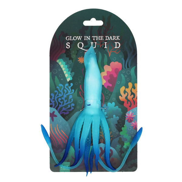 Glow in the dark squid toy with colourful packaging