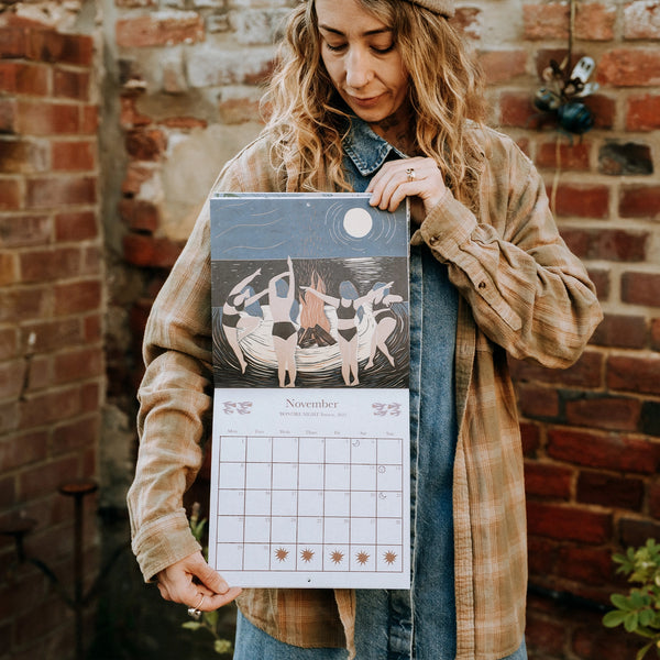 Wild Women Linocut 2027 Wall Calendar - Prints by the Bay