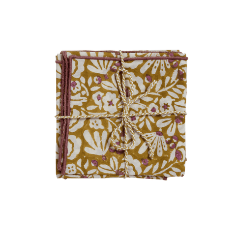 Iris Olive Floral Napkins - Set Of 2 - Bonheur du Jour