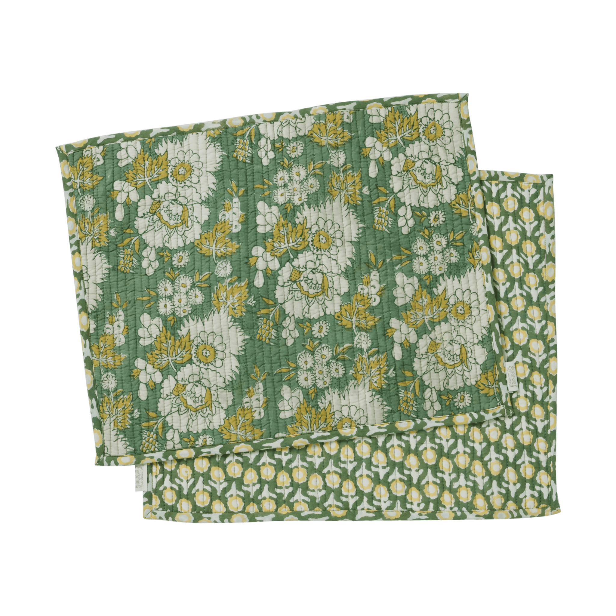 Vishnu Green Floral Table Mats - Bonheur du Jour