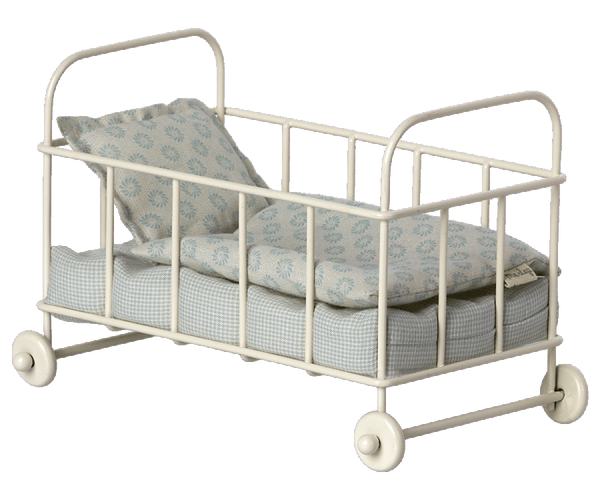 Blue Cot Bed, Micro - Maileg