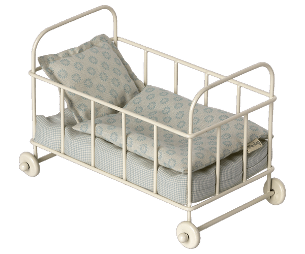 Blue Cot Bed, Micro - Maileg