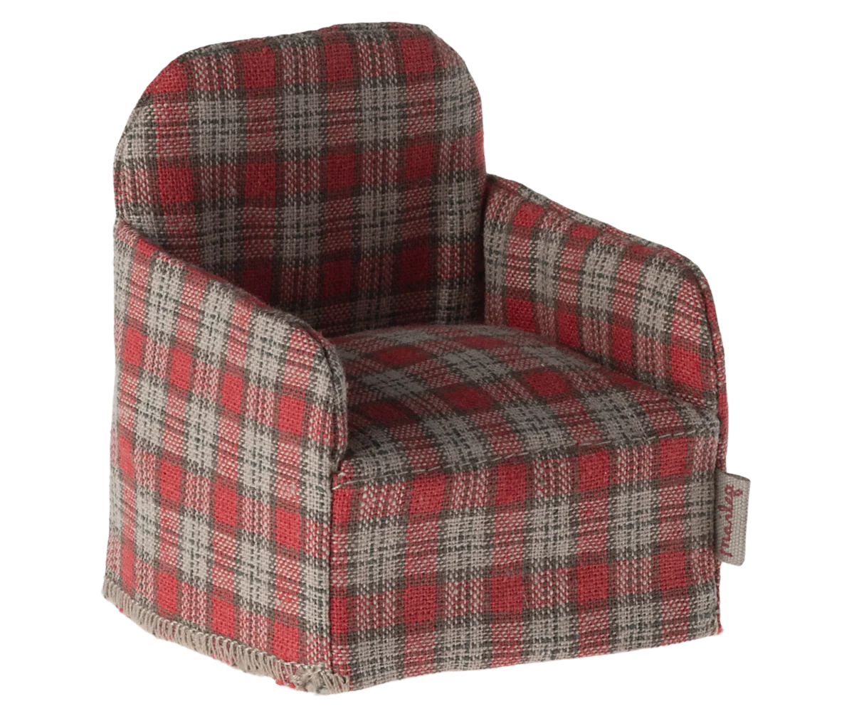 Chair, Red Checker, Mouse -  Maileg