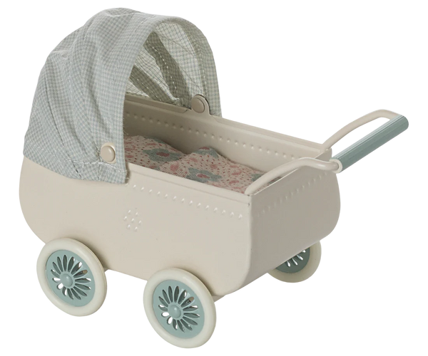 Mint Pram with Baby Mouse - Maileg