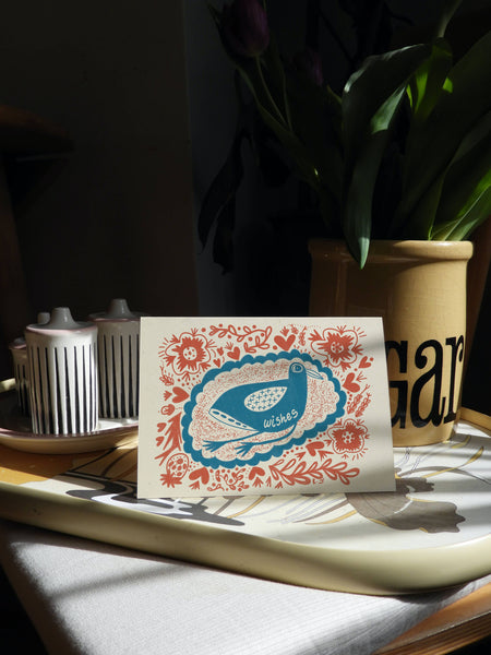 Wishes Bird A6 Greeting Card - Rebecca Joy Ltd