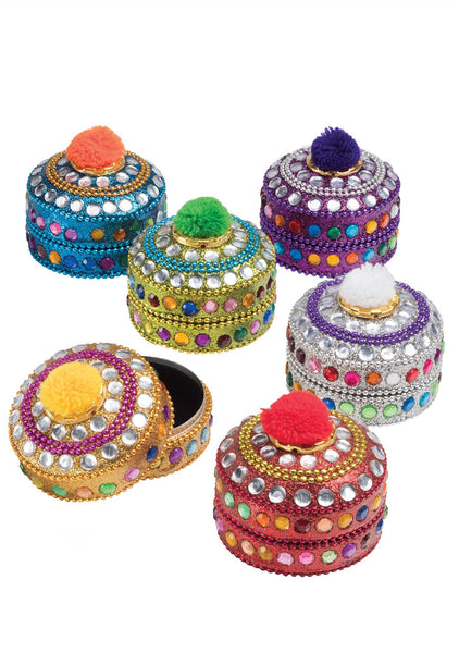 Glitter and Pom Pom Trinket Box - Namaste