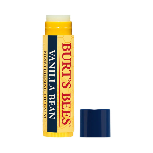 Burt's Bees Vanilla Bean lip balm on a white background
