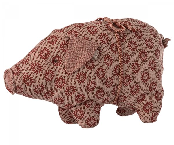 Small Pig Ornament, Red Flower - Maileg