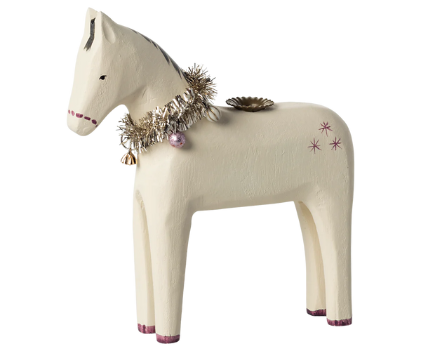 Small Horse Wooden Candle Holder - Maileg