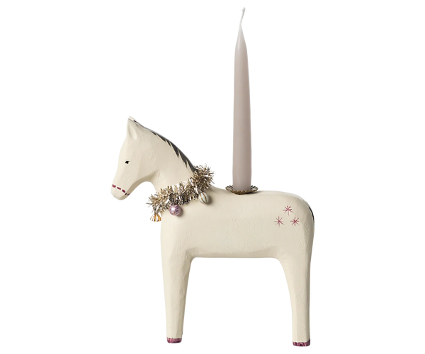 Small Horse Wooden Candle Holder - Maileg