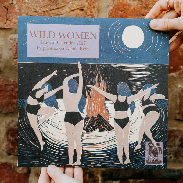 Wild Women Linocut 2027 Wall Calendar - Prints by the Bay