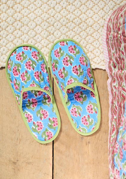 Taruni Block Print Travel Slippers - Namaste