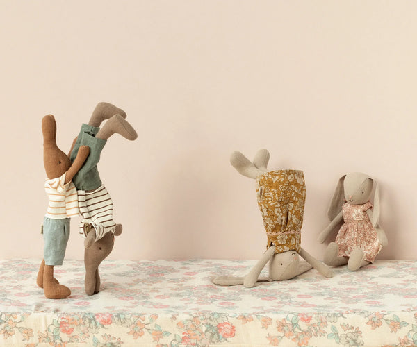 Chocolate Brown Rabbit Size 1 - Striped Blouse and Shorts - Maileg