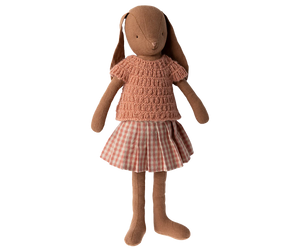 Chocolate Brown Bunny Size 3, Knitted Shirt & Skirt - Maileg