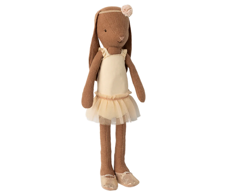 Chocolate Brown Bunny Size 2 - Cream Ballet Suit and Skirt - Maileg