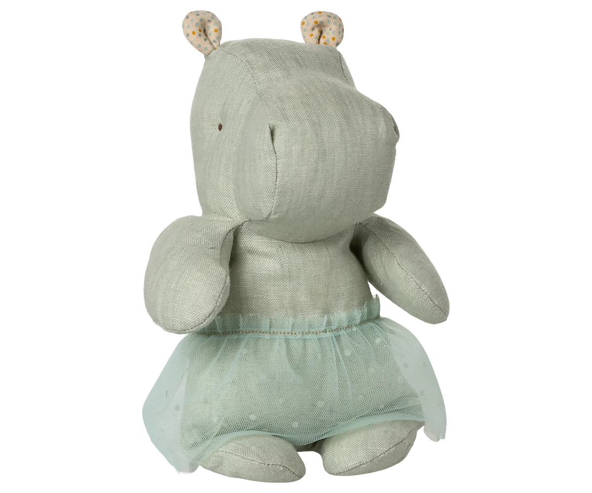 Mint Small Hippo with Skirt, Safari Friends - Maileg
