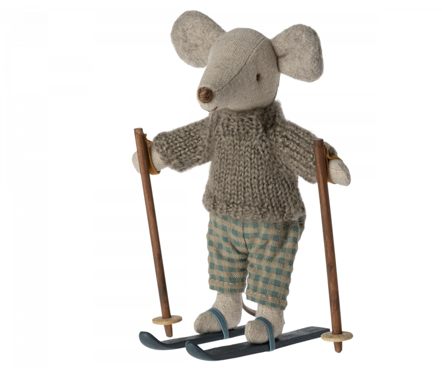 Winter Mouse with Ski Set, Big Brother - Maileg