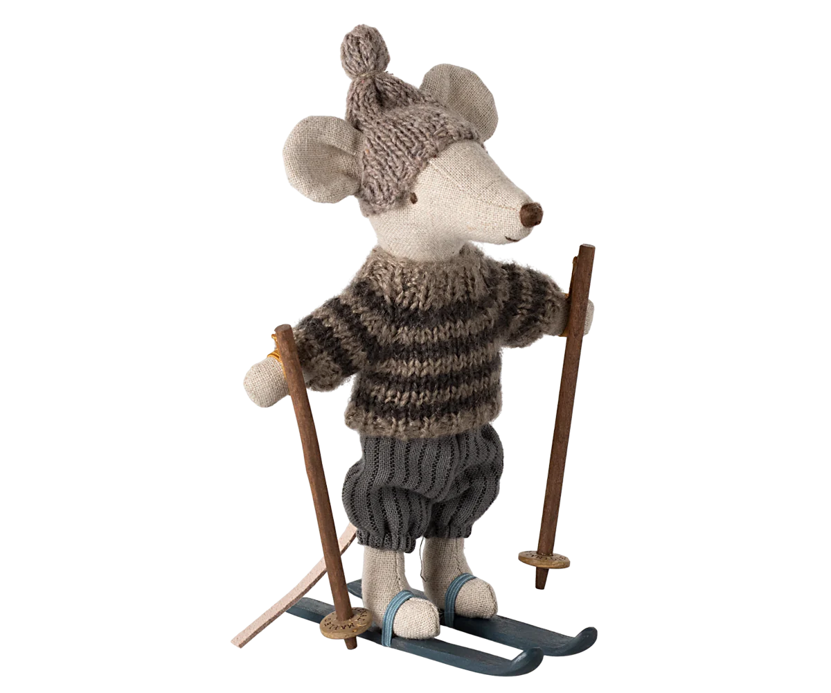 2024 Big Brother Winter Mouse with Hat & Ski Set - Maileg