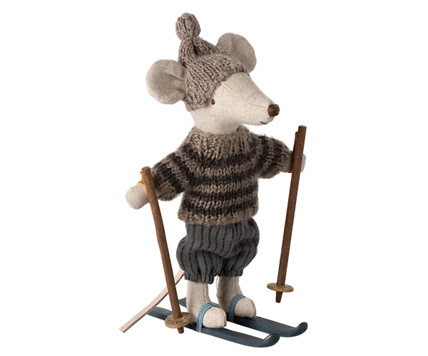 2024 Big Brother Winter Mouse with Hat & Ski Set - Maileg