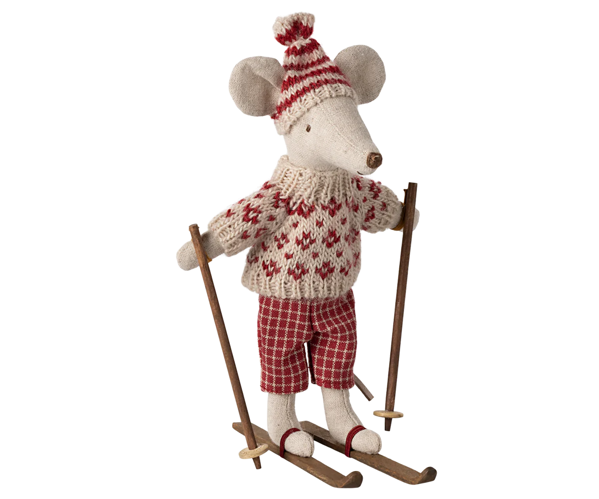 Mum Winter Mouse with Ski Set - Maileg