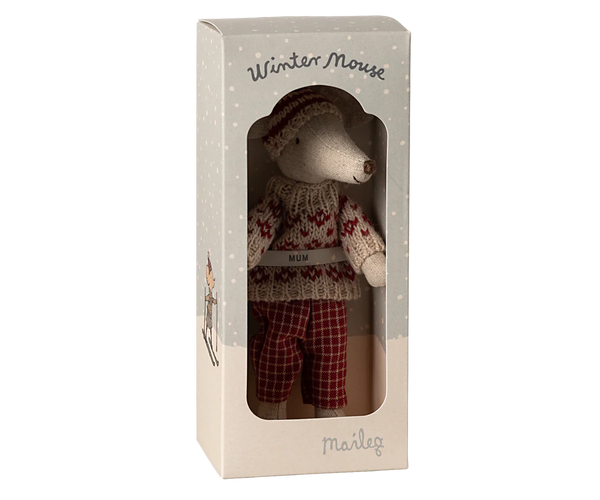 Mum Winter Mouse with Ski Set - Maileg