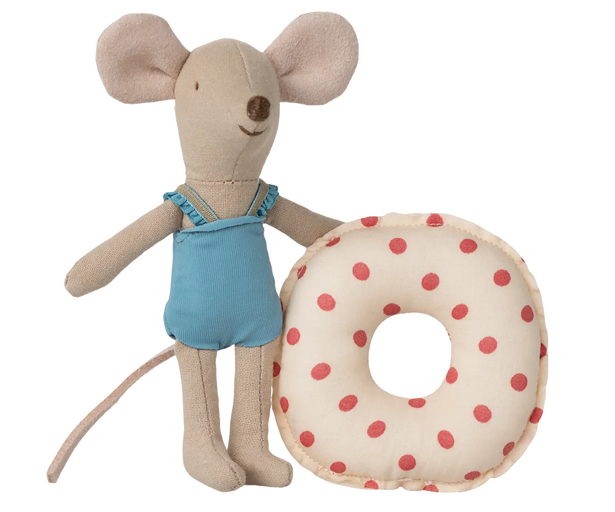 Beach Mouse with Red Dot Float, Little Sister - Maileg
