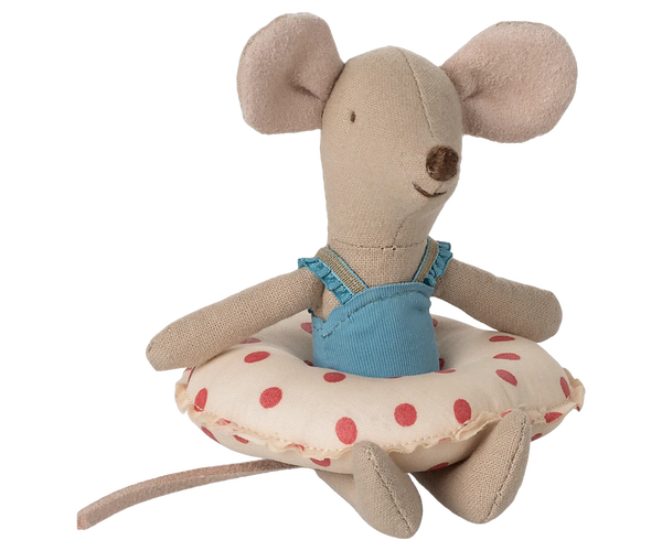 Beach Mouse with Red Dot Float, Little Sister - Maileg