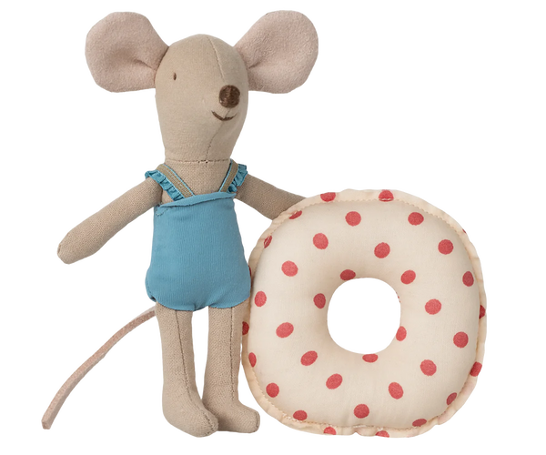 Beach Mouse with Red Dot Float, Little Sister - Maileg