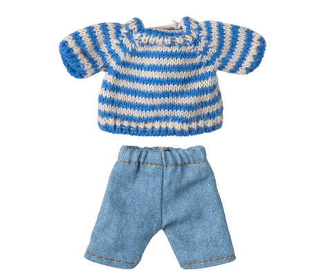 Big Brother, Knitted Sweater and Pants for Mouse - Maileg