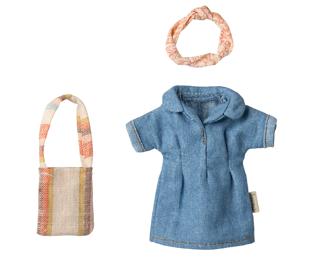 Mum, Denim Dress and Bag for Mouse - Maileg