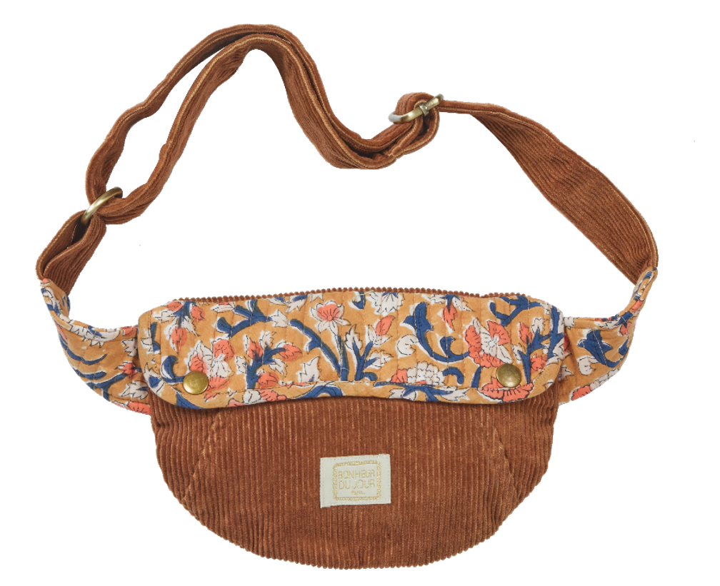 Caramel Ysee Velvet Floral Crossbody Bag - Bonheur du Jour