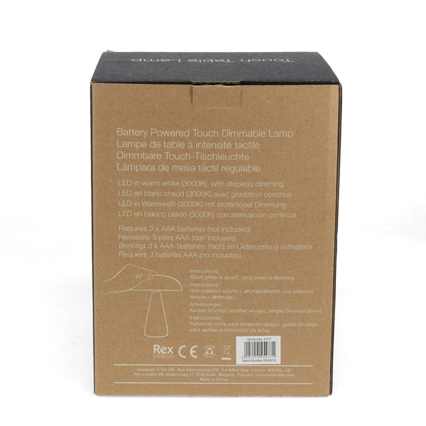 Peach Touch Dimmable Mushroom Table Lamp - Rex London