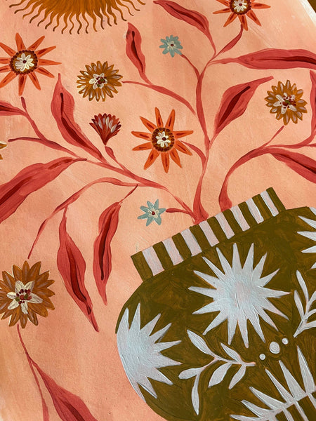 Pink Vase of Sunshine A5 Print - Summer Moon Studio