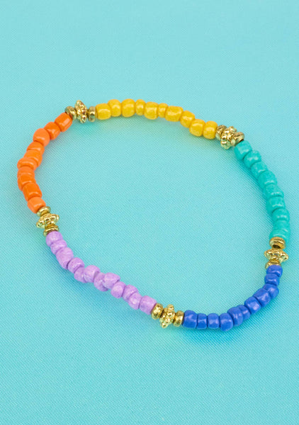 Set Of 4 Multicolour Beaded Bracelets - Namaste