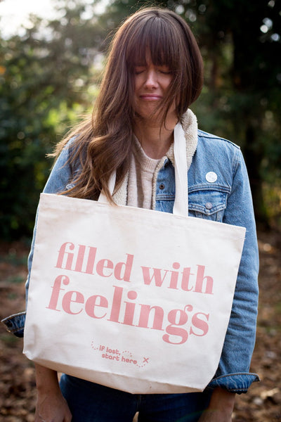 Filled With Feelings Tote Bag - If Lost Start Here