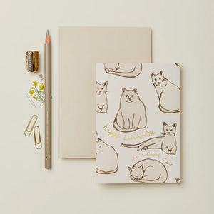 Feline 'Happy Birthday to a Cool Cat' Card - Wanderlust Paper Co.
