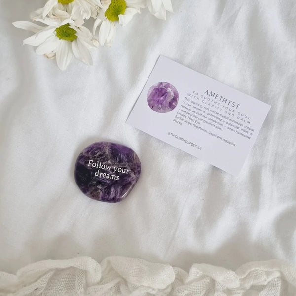 Follow Your Dreams - Amethyst Sentiment Stone - Two Libras