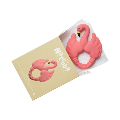 Pink Flamingo Natural Rubber Teether - Natruba