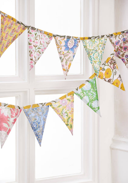 Patchwork Block Print Bunting - Namaste
