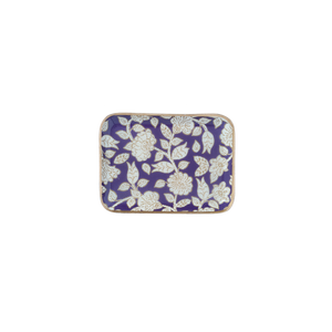 Tiny Violet Jaya Bohemian Chic Tray With Enamelled Metal Flowers - Bonheur du Jour