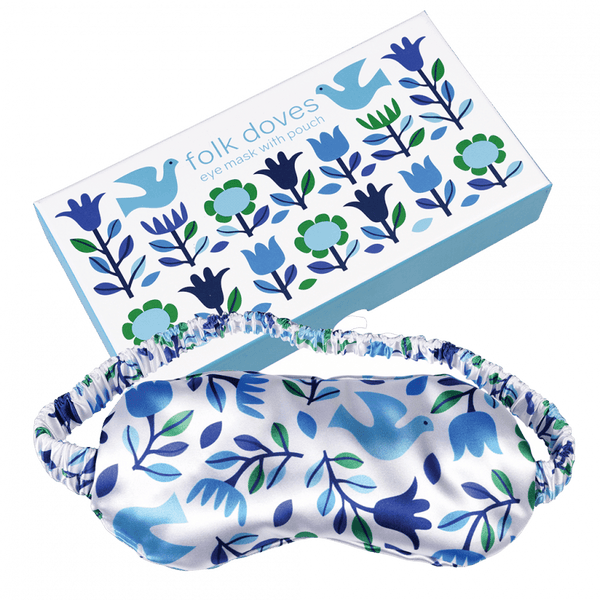 Folk Doves Eye Mask And Pouch - Rex London